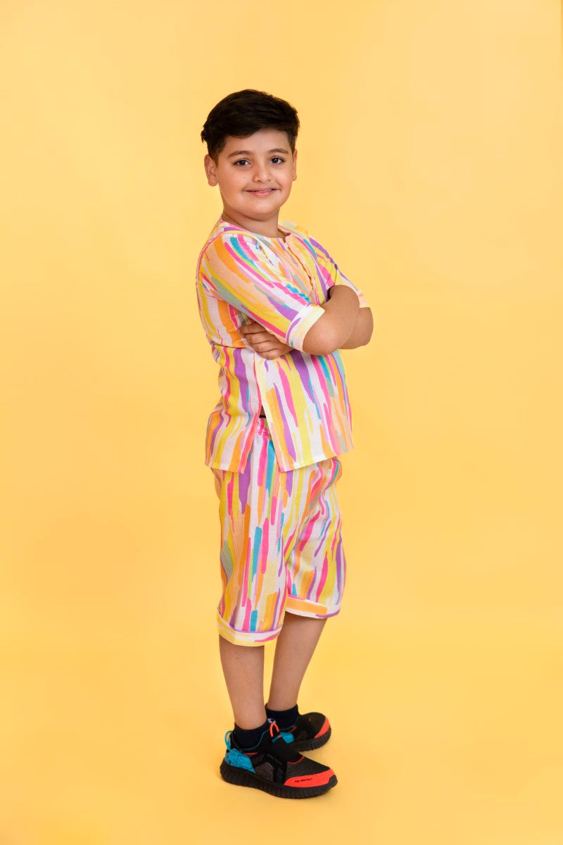 “Popp”-ins Multicoloured Striped Boys’ Coord Set