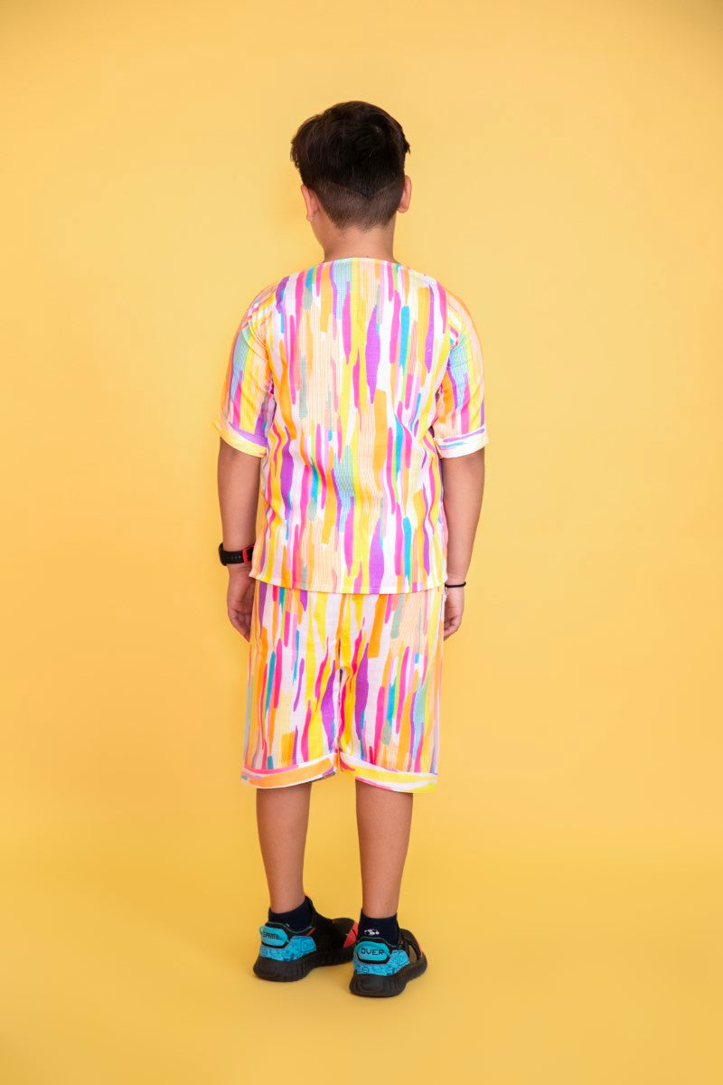 “Popp”-ins Multicoloured Striped Boys’ Coord Set