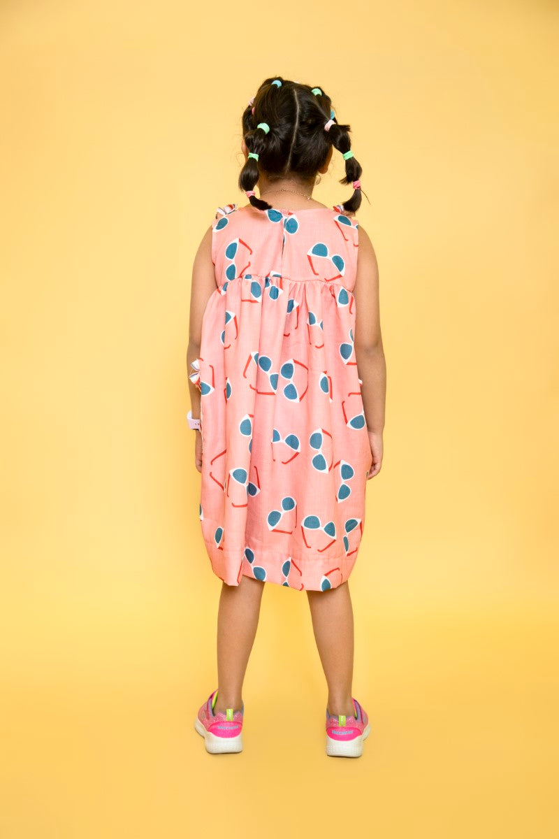 “Popp”-ins Coral & Blue Sunglasses Girls’ Dress