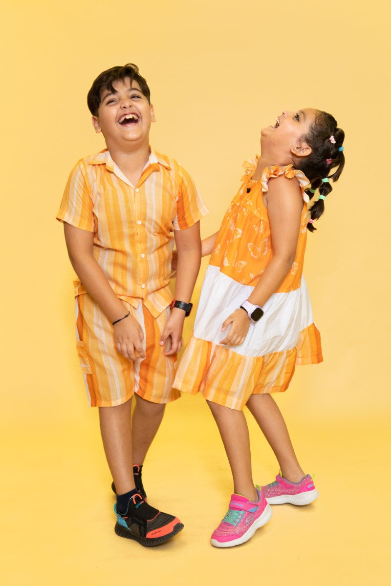 Boy & Girl “Popp”-ins Orange Candy Twinning Set Duo