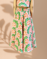 Thumbnail for Girls’ Peach & Green Palm Print Coord Set