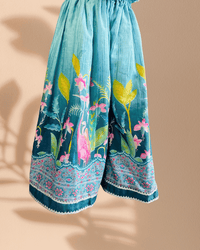 Thumbnail for Girls Blue Printed Skirt & Top Set