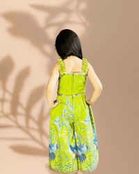 Thumbnail for Girls’ Green Digital Print Jumpsuit