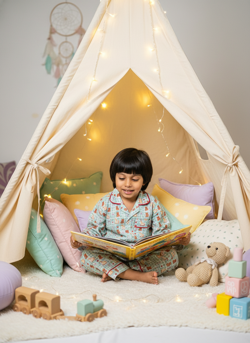 Pista Green Soft Cotton Nightwear For Boys