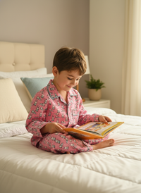 Thumbnail for Pink Bunny Print Unisex Spun Cotton Night Suit