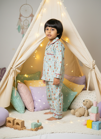 Thumbnail for Pista Green Soft Cotton Nightwear For Boys