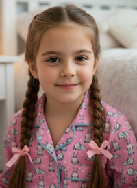 Thumbnail for Pink Bunny Print Unisex Spun Cotton Night Suit