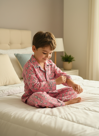 Thumbnail for Pink Bunny Print Unisex Spun Cotton Night Suit