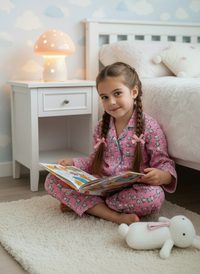 Thumbnail for Pink Bunny Print Unisex Spun Cotton Night Suit