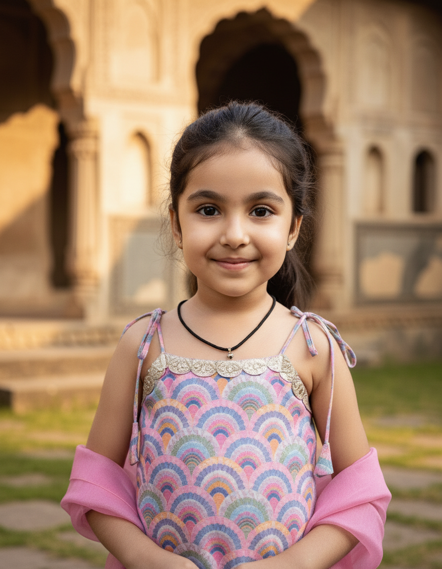 Pink 2 piece Digital Print Kurta  Sharara Set for Girls