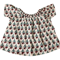 Thumbnail for Red Teal Floral Infant Cotton Jhabla