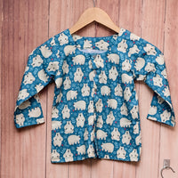 Thumbnail for Blue White Bear Printed Soft Cotton Nightwear For Boys