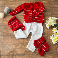 Thumbnail for White hand-knitted woolen pajama