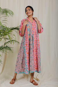 Thumbnail for Multicolour Panelled Kurta Dress For New Mom