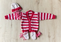 Thumbnail for Pink & White Hand-Knitted Soft Woollen Infant Set