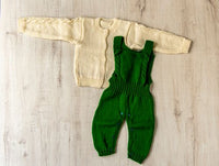 Thumbnail for Deep Green Woollen Hand Knitted  Dungaree For Infants