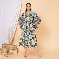 Thumbnail for Indigo Bagru Ajrakh Poncho Dress For New Mom