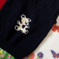 Thumbnail for Black Woollen Handknitted Sleeveless Infant Pullover