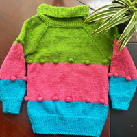Thumbnail for Multicoloured Soft Wool Handknittd Pullover