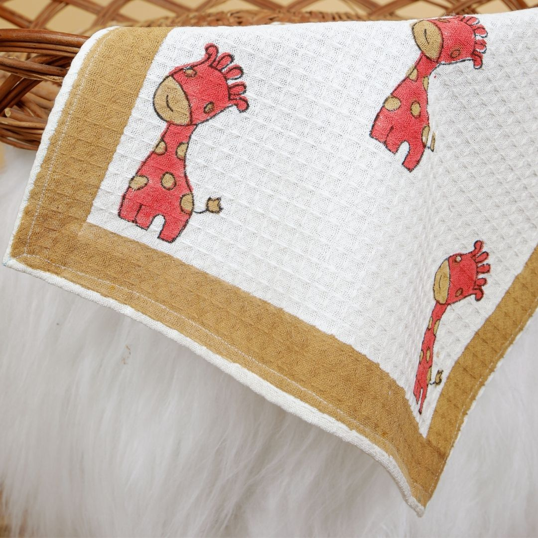 Giraffe Print Premium Cotton Face Towel  (set of 2)