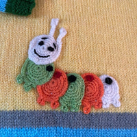 Thumbnail for Yellow Cute Caterpillar Woollen Handknitteed Infant Pullover