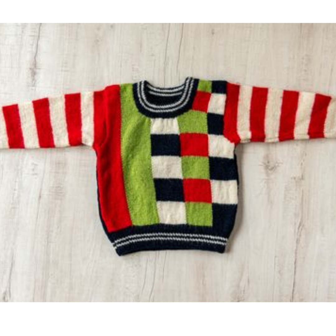 Red & Green Check Infant Sweater
