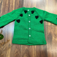 Thumbnail for Fresh Green hand-knitted three piece soft woollen infant set