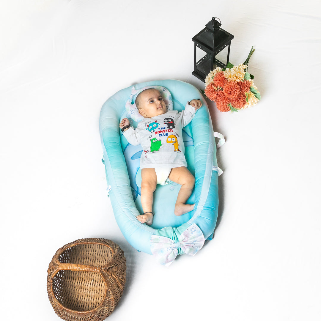 Aqua Theme Baby Nest Bed